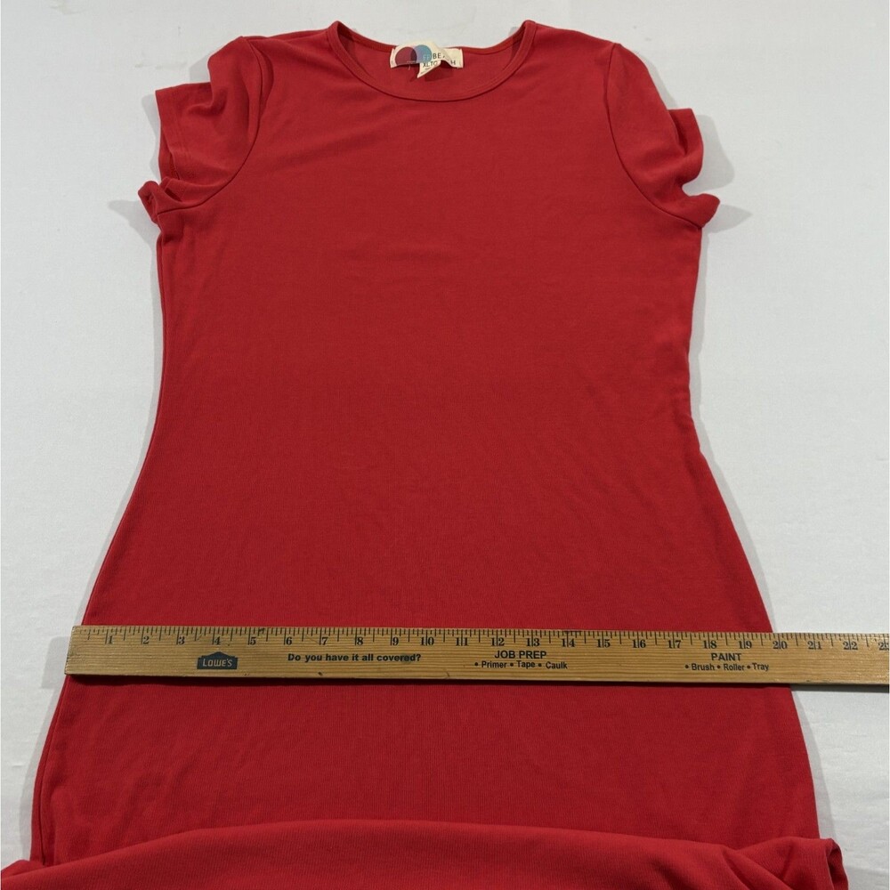 FREE PEOPLE Beach Hot Orange Good Feels Slim Midi Pullover Dress Cap Sleeve XL - Picture 7 of 12